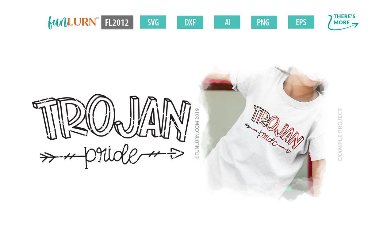 Trojan Pride Team SVG Cut File example image 1