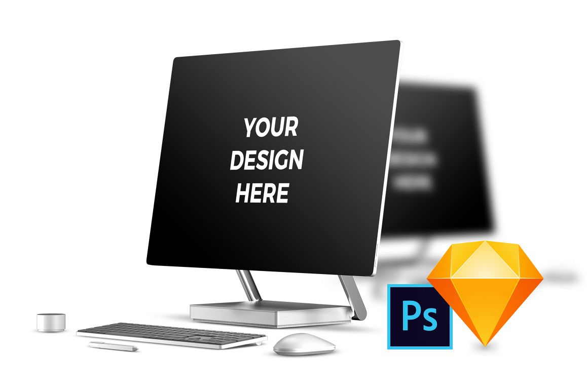 3x Microsoft Surface Studio Mockups example image 1