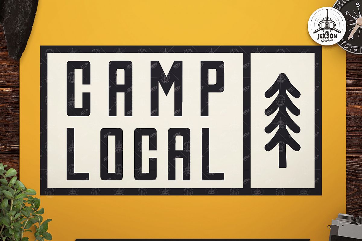 Vintage Camp Local Logo / Retro Typography Badge Travel SVG example image 1