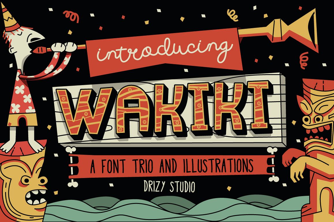 Wakiki Layered Typeface + Bonus example image 1