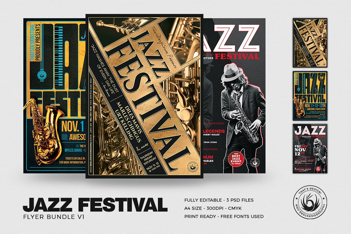 Jazz Festival Flyer Bundle V1 example image 1