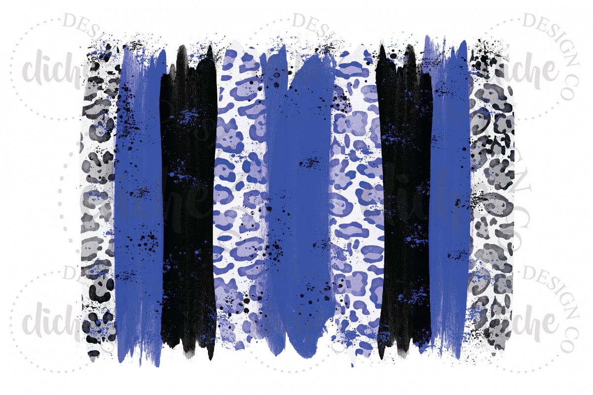 Blue Black Paint Stroke Sublimation Design Background example image 1
