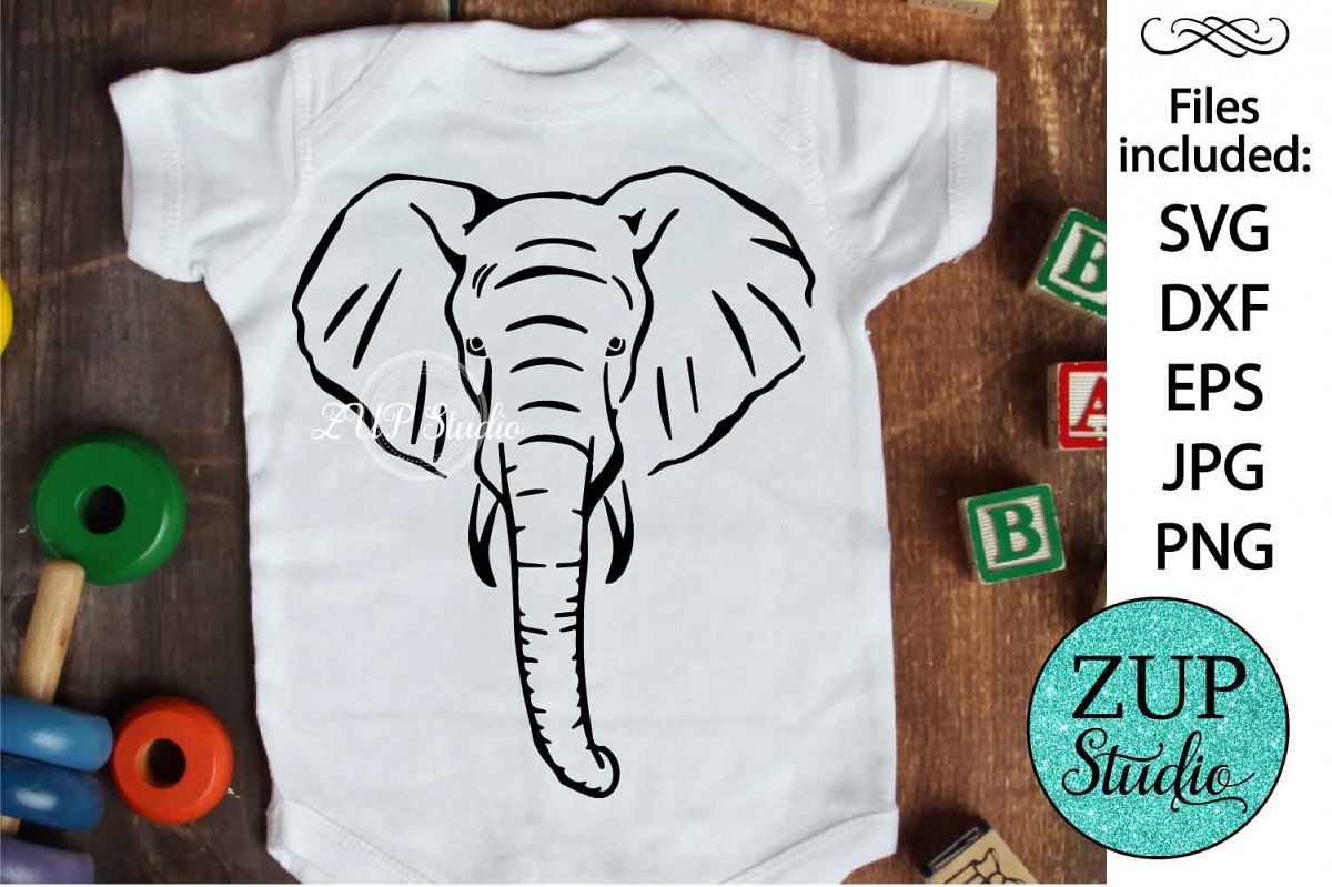 Elephant Face svg design 470 example image 1
