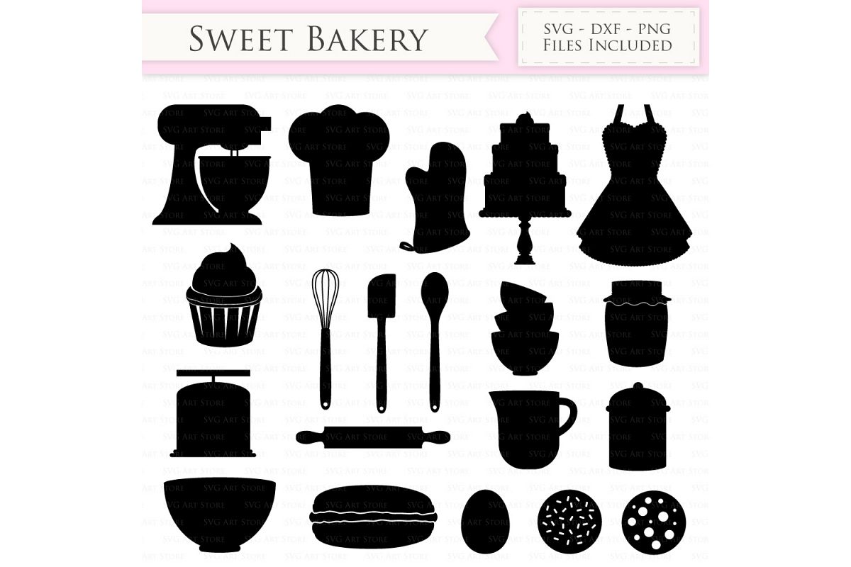 Baking SVG Bakery svg cutting files Cricut and Silhouette SVG dxf png