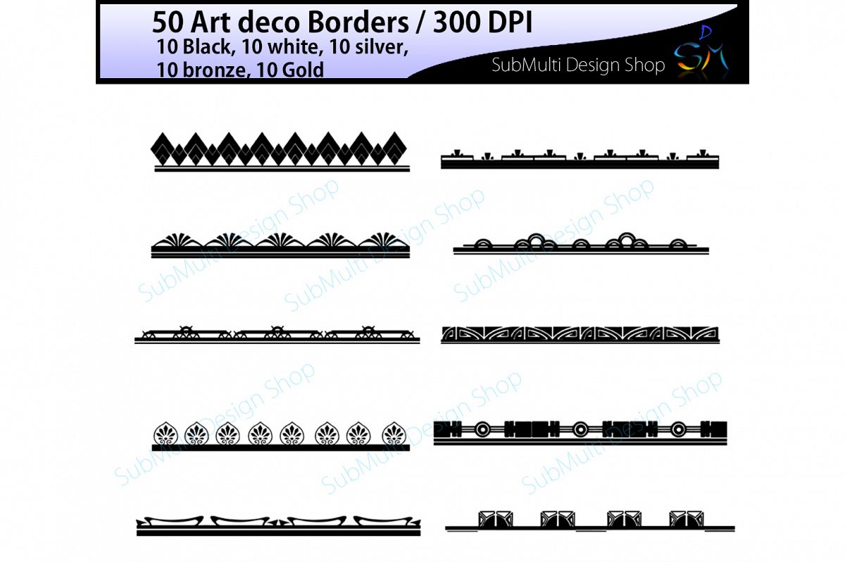 Art Deco Art Deco Borders Art Deco Border Clipart Art Deco Borders Silhouette Art Deco Printable Vectors High Quality