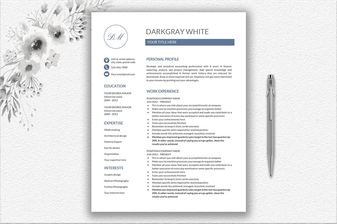 Resume Template Design example image 1