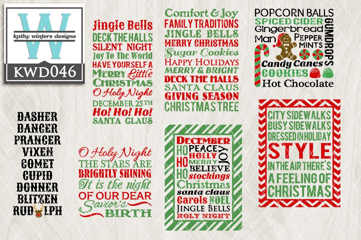 Christmas Cutting Files KWD046 example image 1