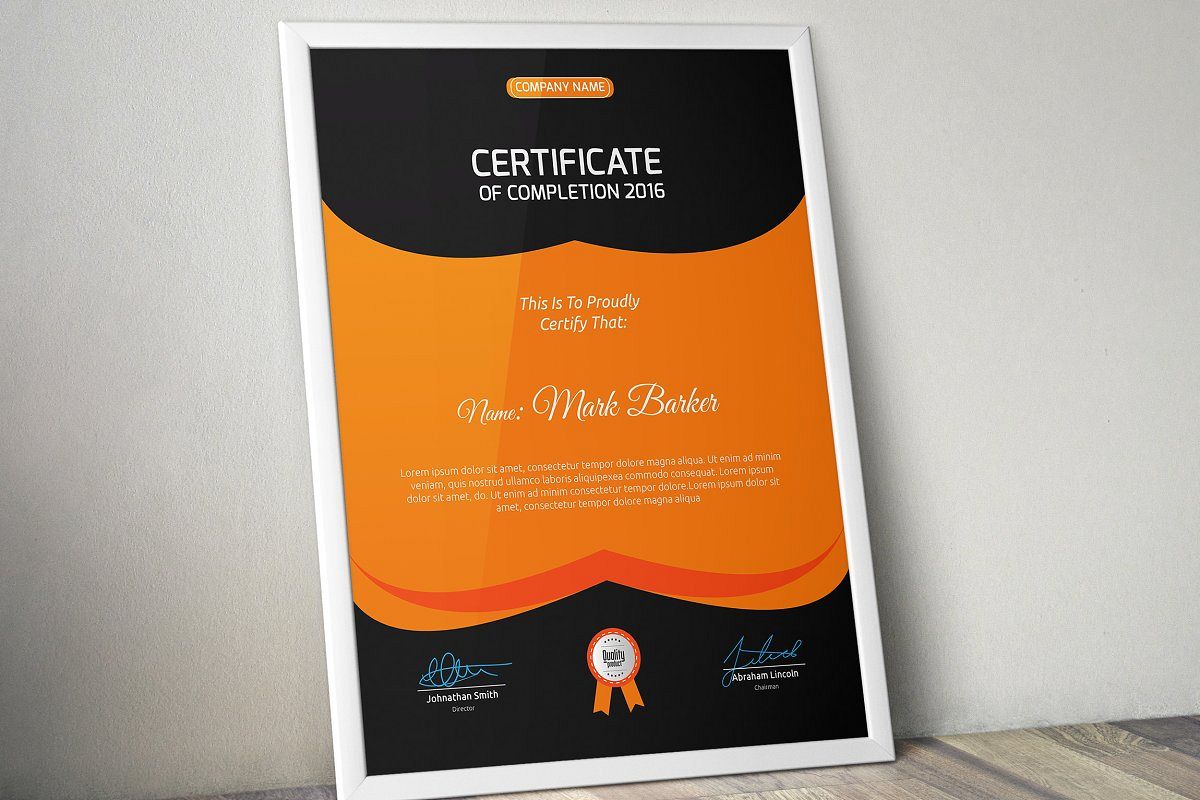 Certificate example image 1