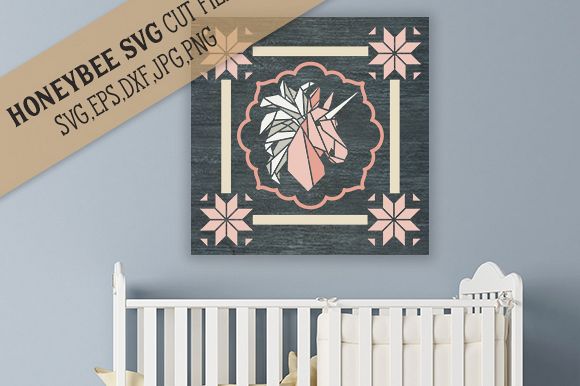 Unicorn Dreams Barn Quilt cut file example image 1