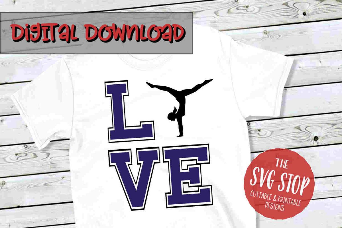 Love Gymnastics -SVG, PNG, DXF example image 1