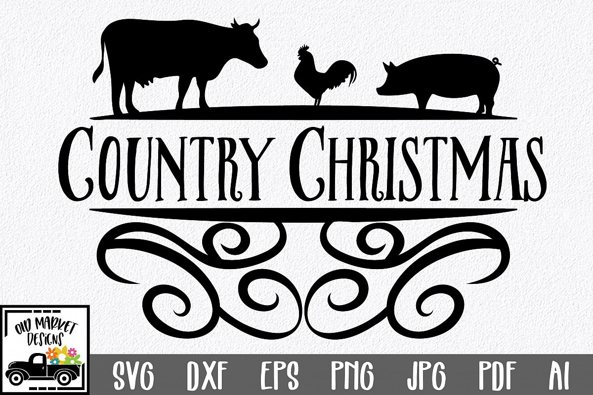 Christmas SVG Cut File - Country Christmas SVG DXF PNG EPS example image 1