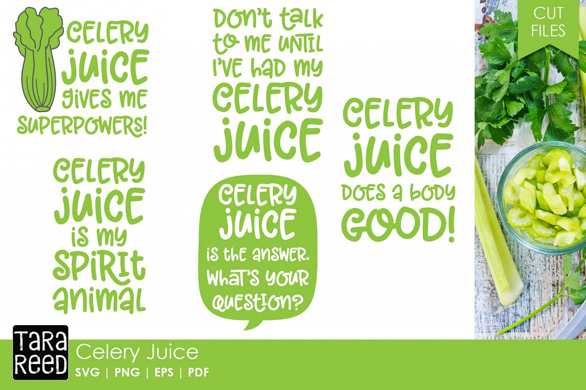Celery Juice SVG and Cut Files for Crafters example image 1
