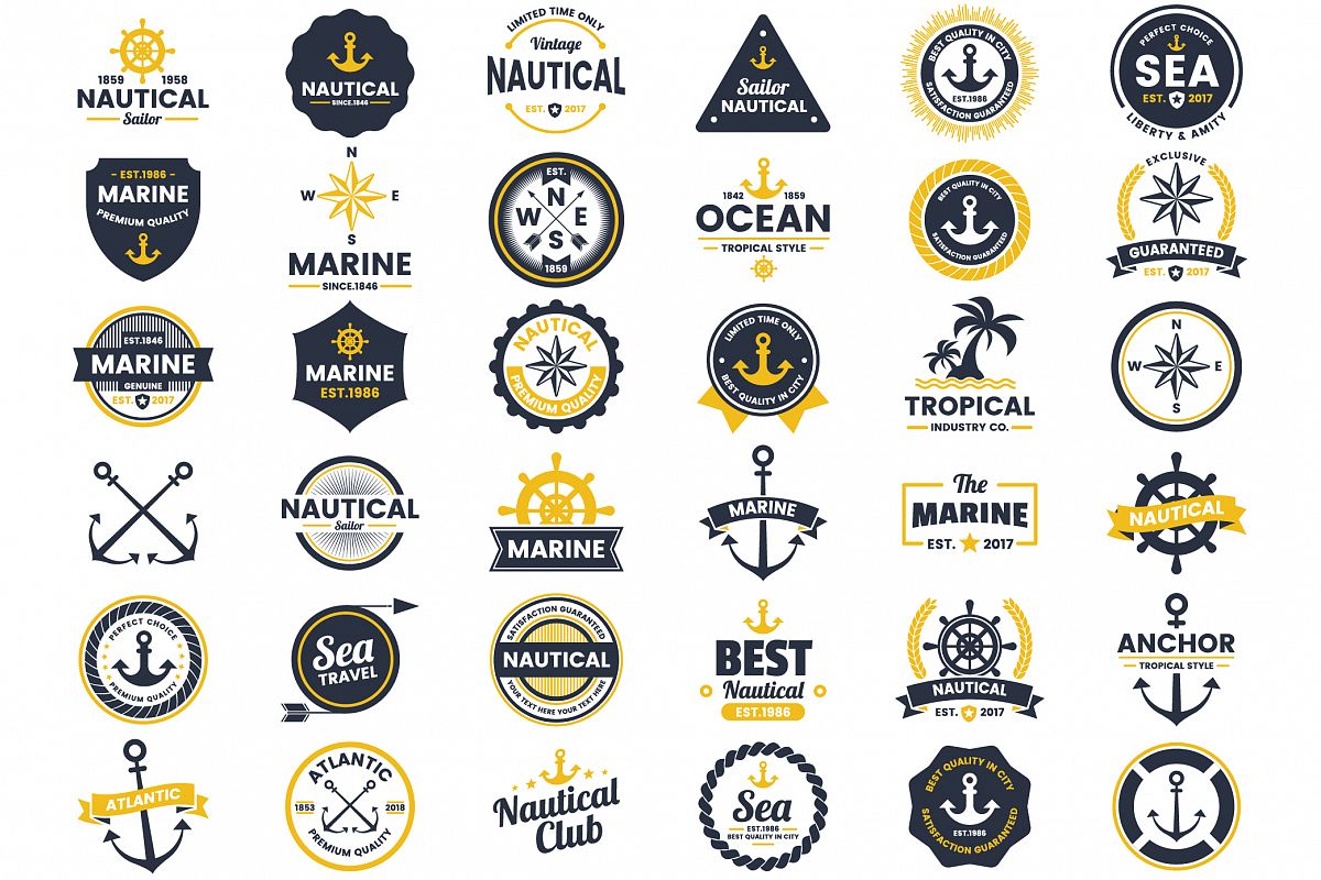 Vintage Badge & Objects Vector Set example image 1