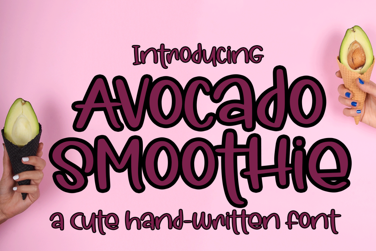 Avocado Smoothie - A Fun Hand-Written Font example image 1