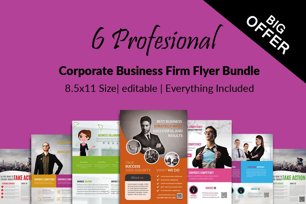 6 Creative Business Flyers Bundle example image 1
