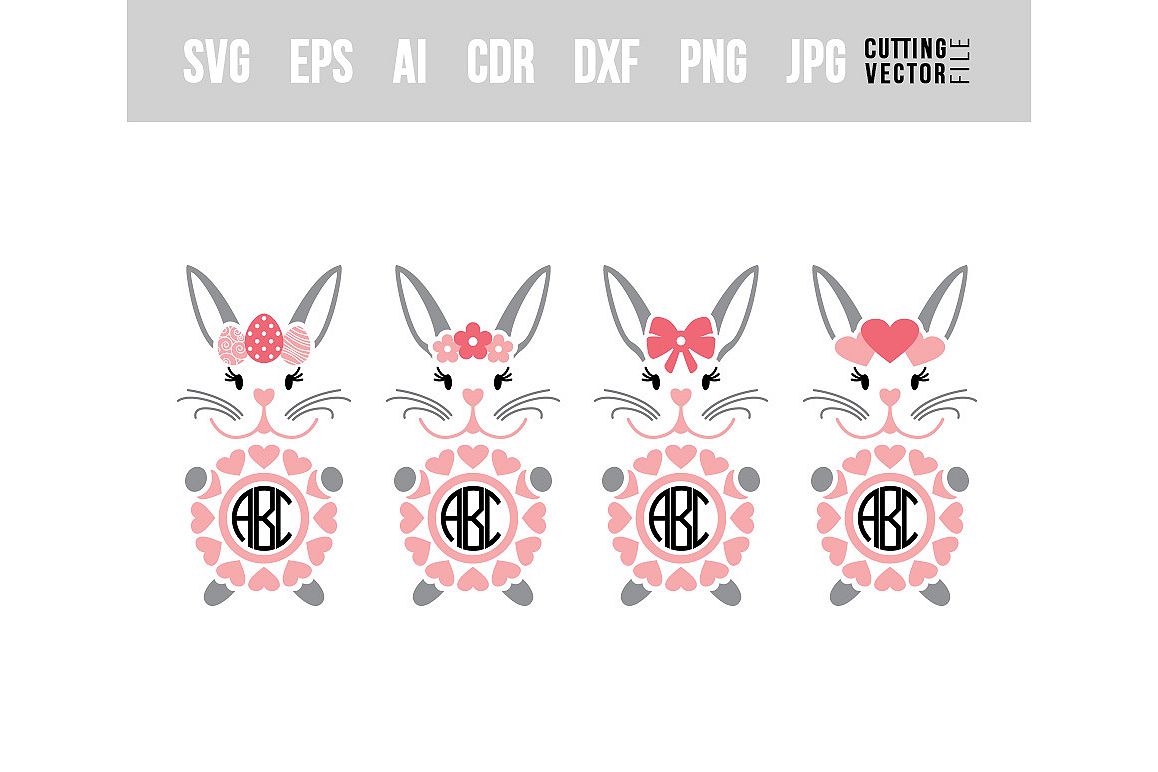 Bunny Monograms - SVG example image 1
