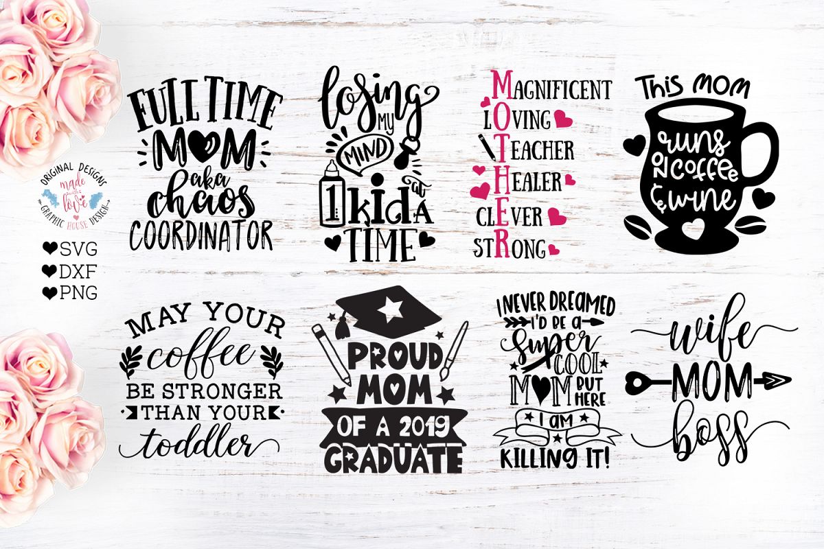 Mom T-Shirt Cut Files Mini Bundle example image 1