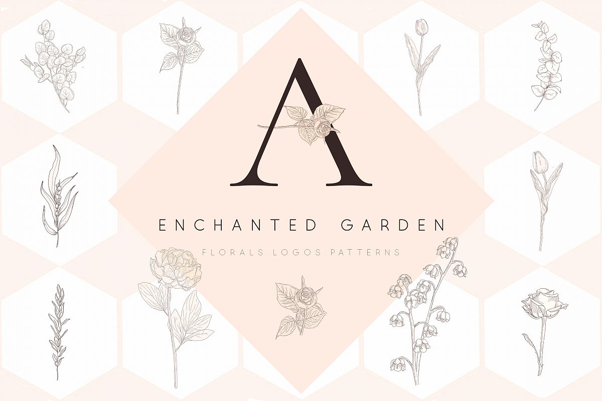 Floral Graphics, Logos, Patterns example image 1