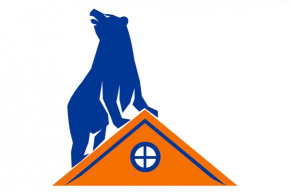 Bear On Roof Isolated Retro example image 1
