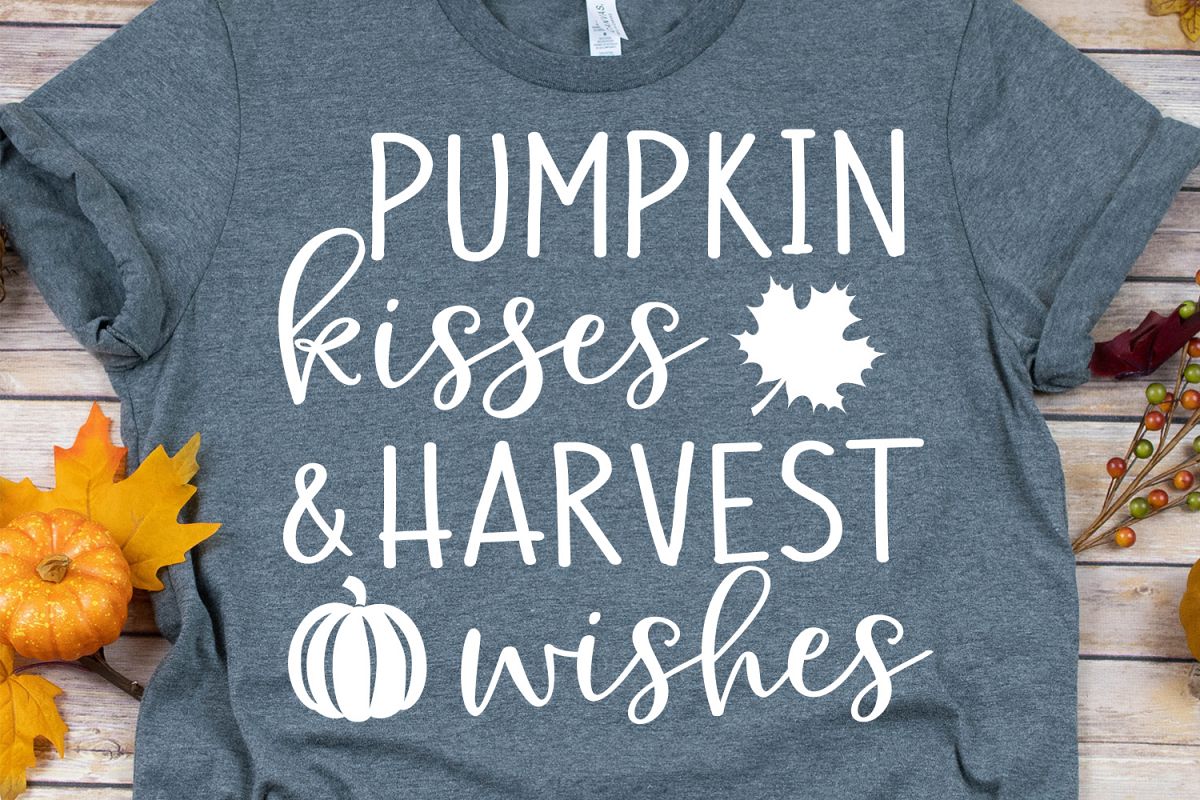 Pumpkin Kisses & Harvest Wishes SVG, DXF, PNG, EPS example image 1