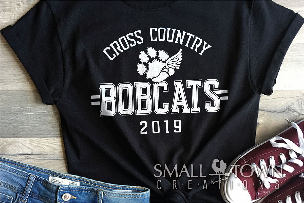 Bobcat Cross Country, Paw Print, Team, PRINT, CUT & DESIGN example image 1