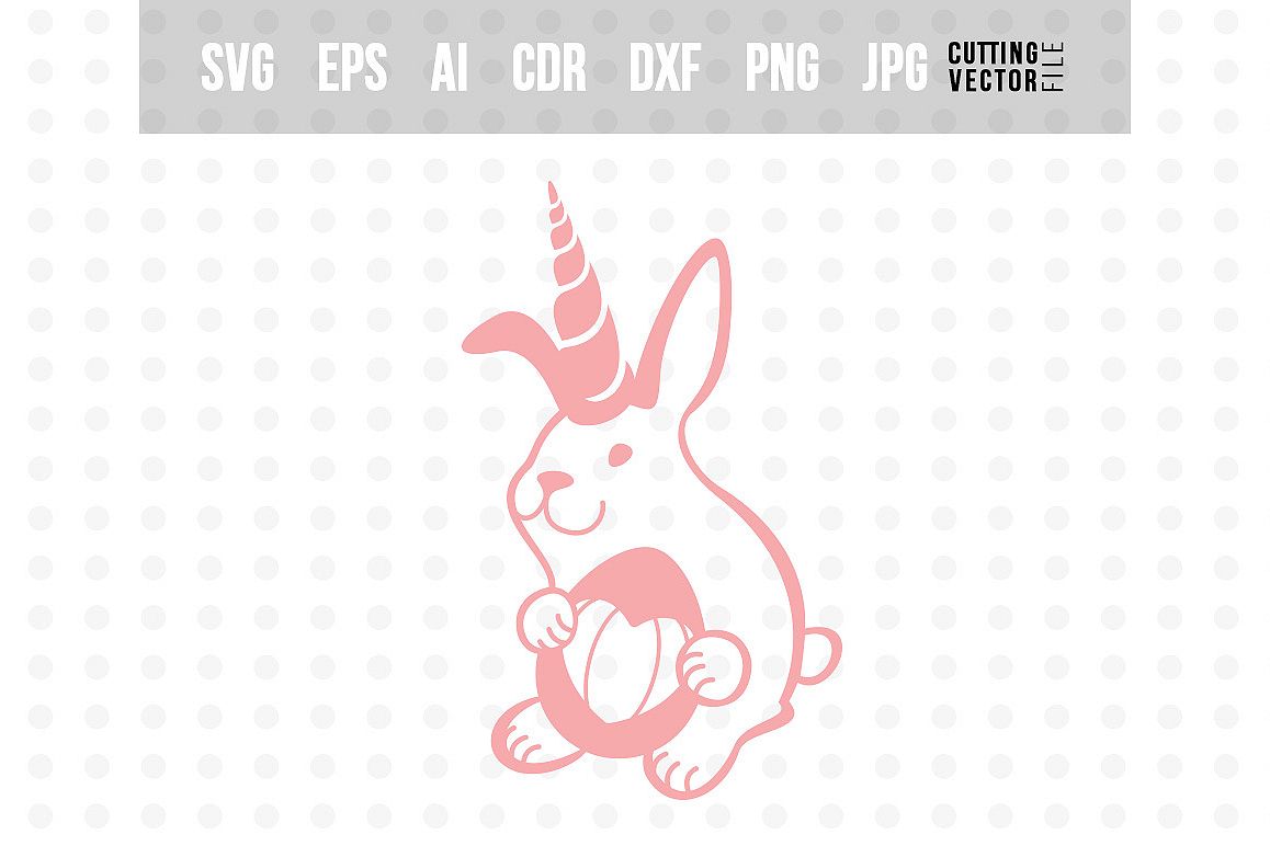 Unicorn Bunny - Easter SVG example image 1