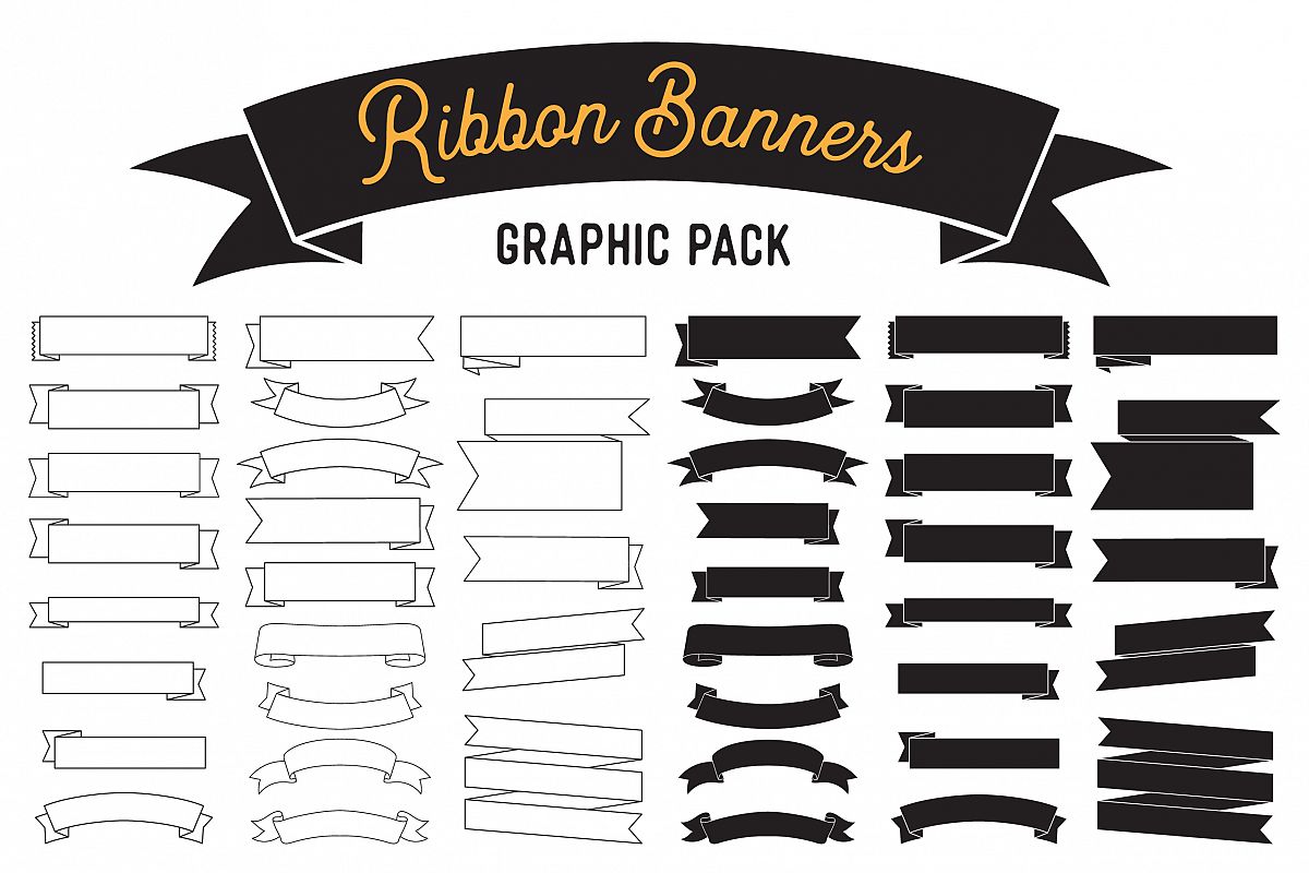 Download White Ribbon Clipart SVG Vector Design Bundle - SVG Cut File