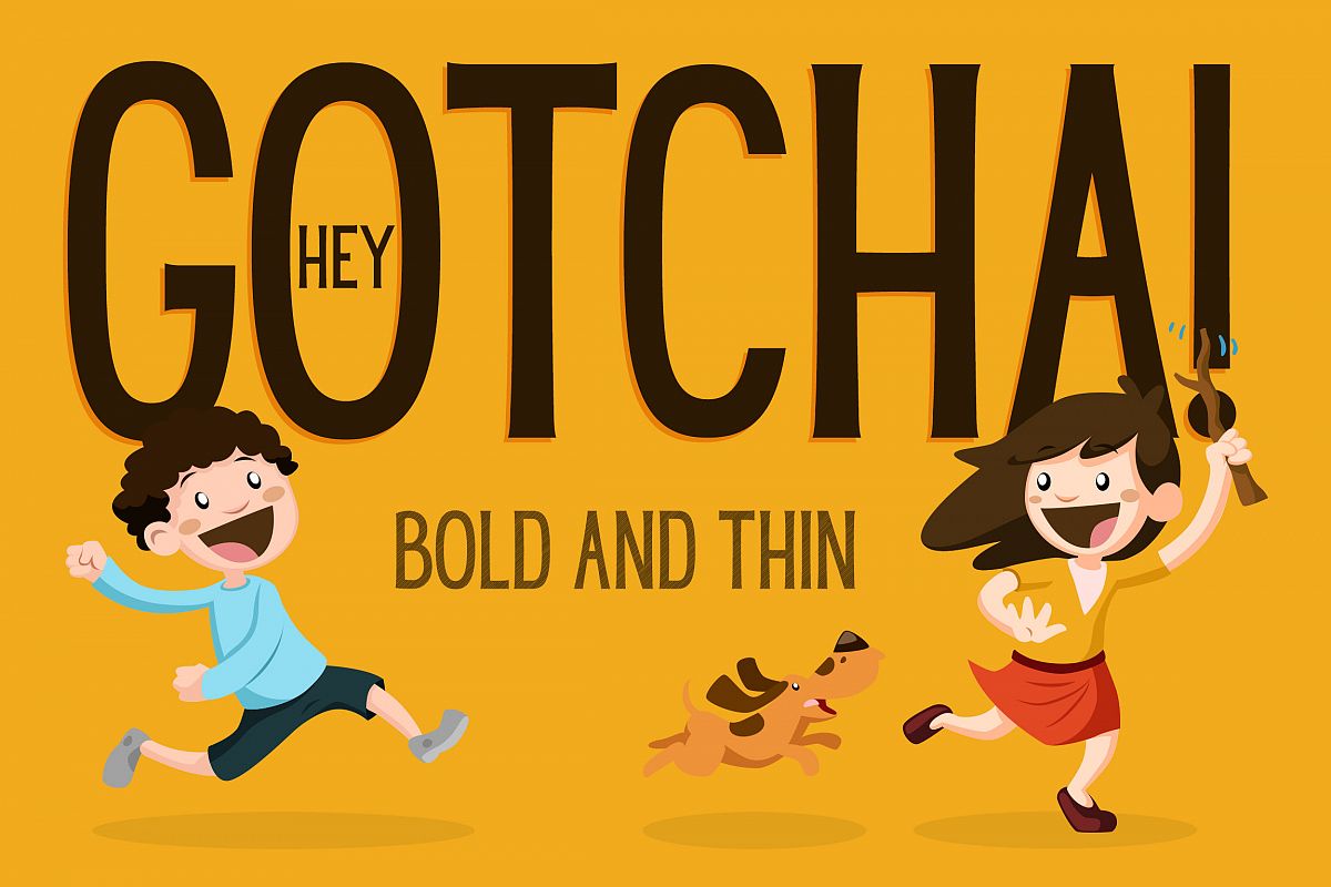 Hey Gotcha! Font - Bold & Thin example image 1