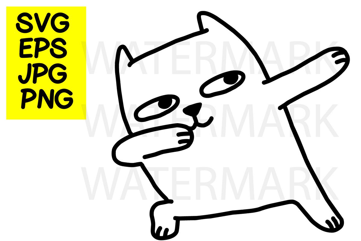 Cat dabbing- SVG-EPS-JPG-PNG example image 1