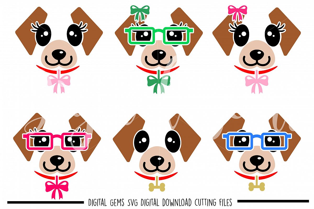 Dog Faces SVG / DXF / EPS / PNG files example image 1