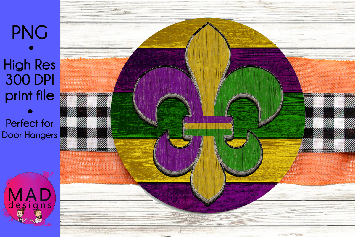 Mardi Gras - Round Door Hanger Sign example image 1