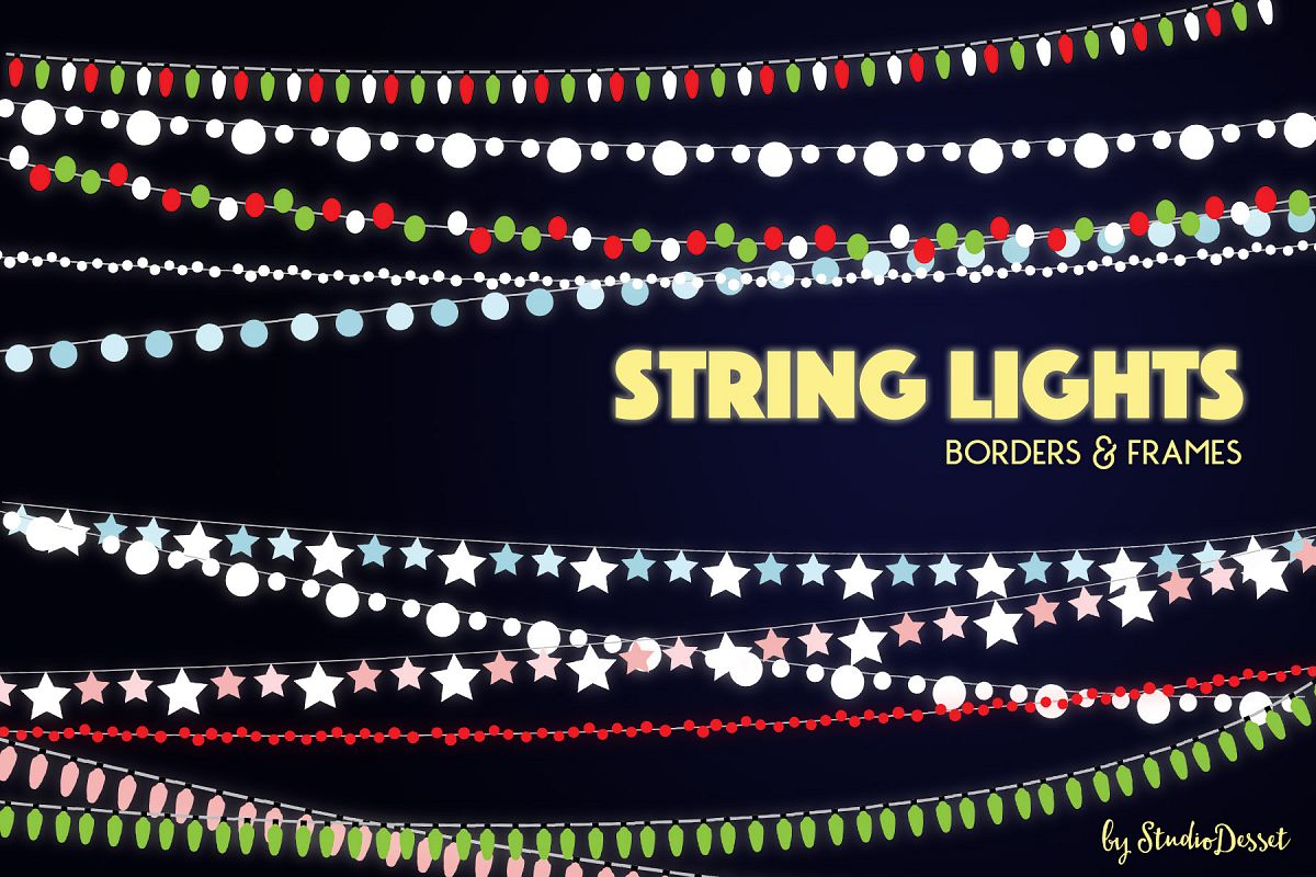 String Lights - Borders and Frames Illustrations example image 1