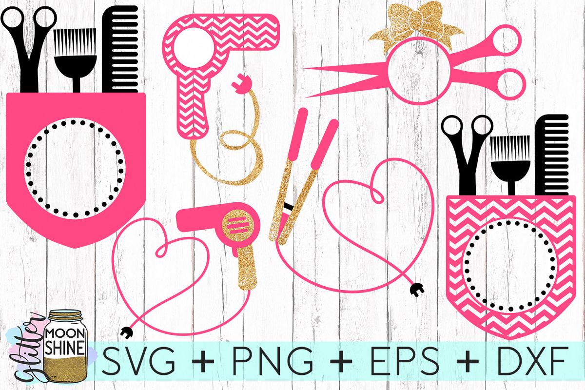 Hairstylist Monogram Frames SVG DXF PNG EPS Cutting Files (67528
