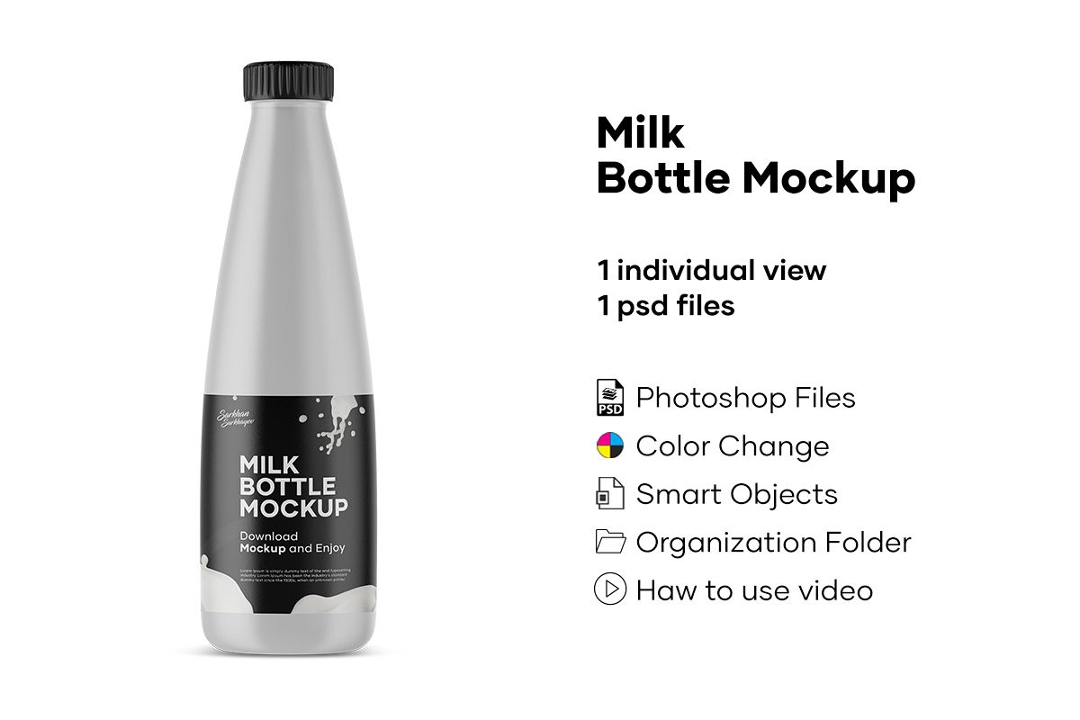 Milk Bottle Mockup example image 1