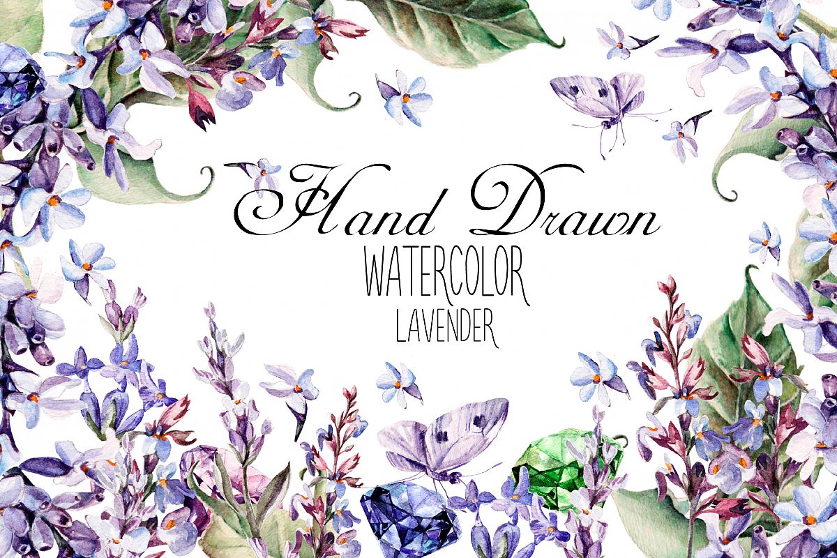 Beautiful watercolor Lavender example image 1