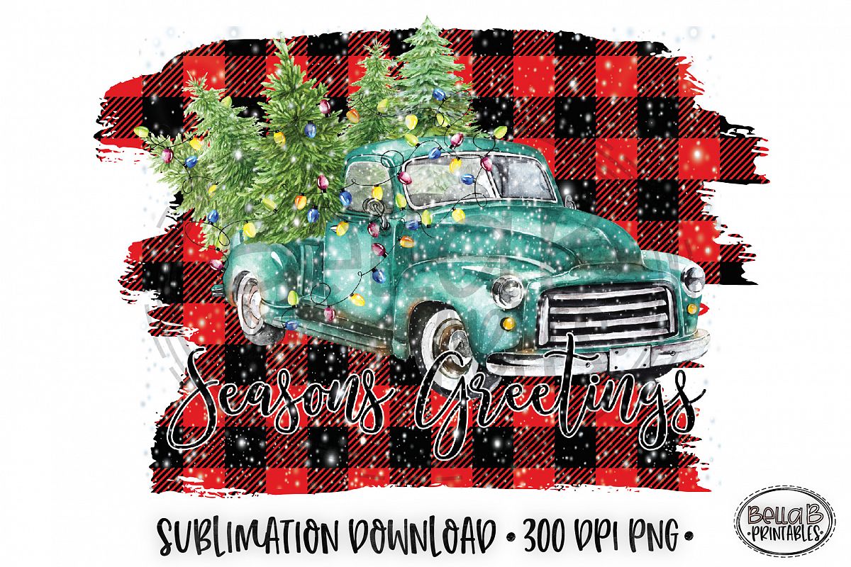 Christmas Sublimation Design, Seasons Greetings Sublimation example image 1