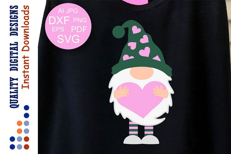 Gnome svg Valentines day svg Love example image 1