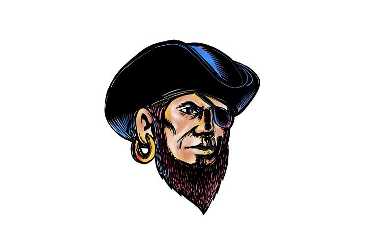 Buccaneer Eye Patch Scratchboard example image 1