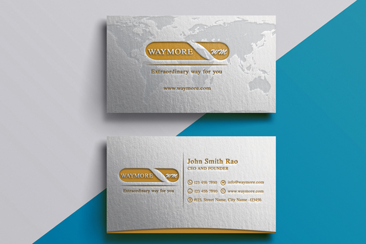 Minimalistic Letterpress Golden Business card example image 1