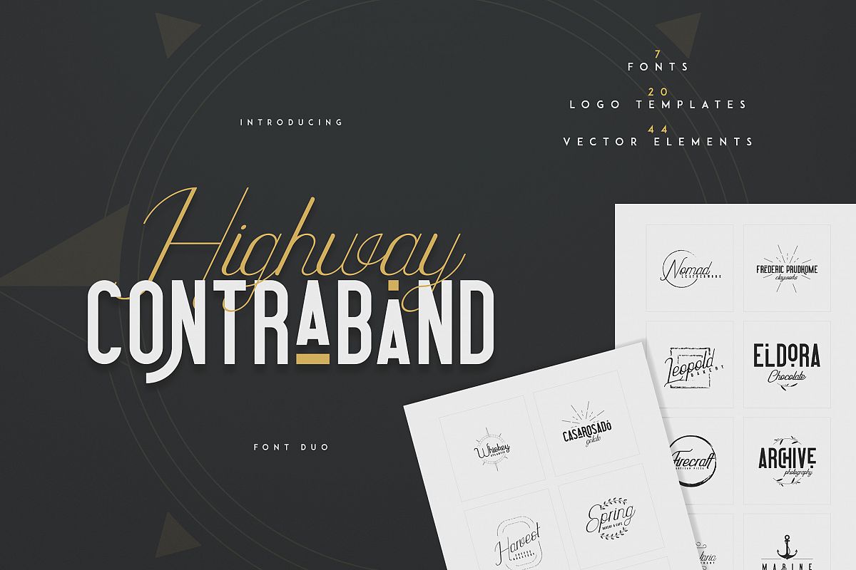 Highway Contraband - font duo More example image 1