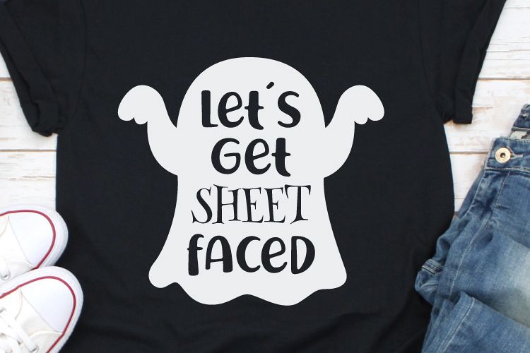 Lets Get Sheet Faced Svg, Ghost Svg, Halloween Svg example image 1