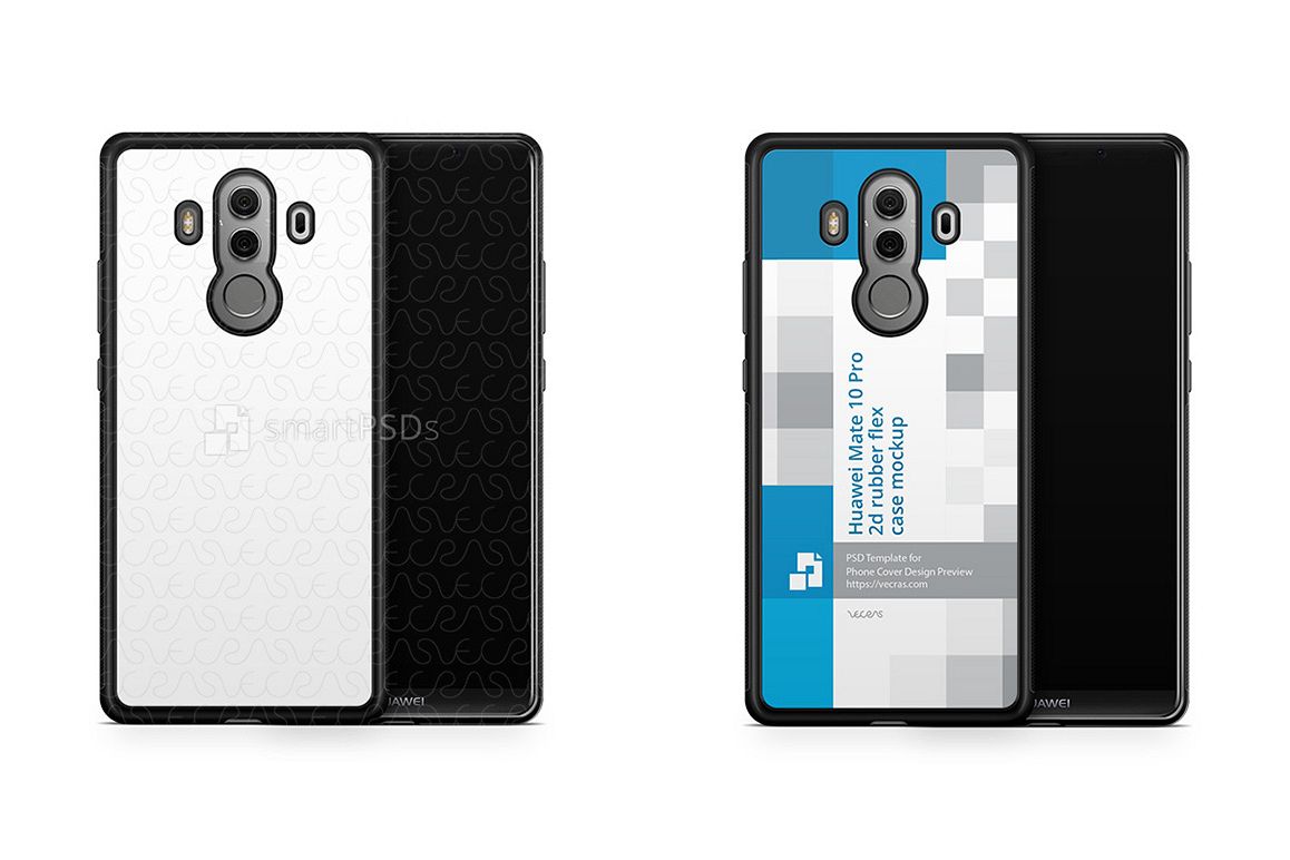 Huawei Mate 10 Pro 2d RubberFlex Case Design Mockup 2017 example image 1