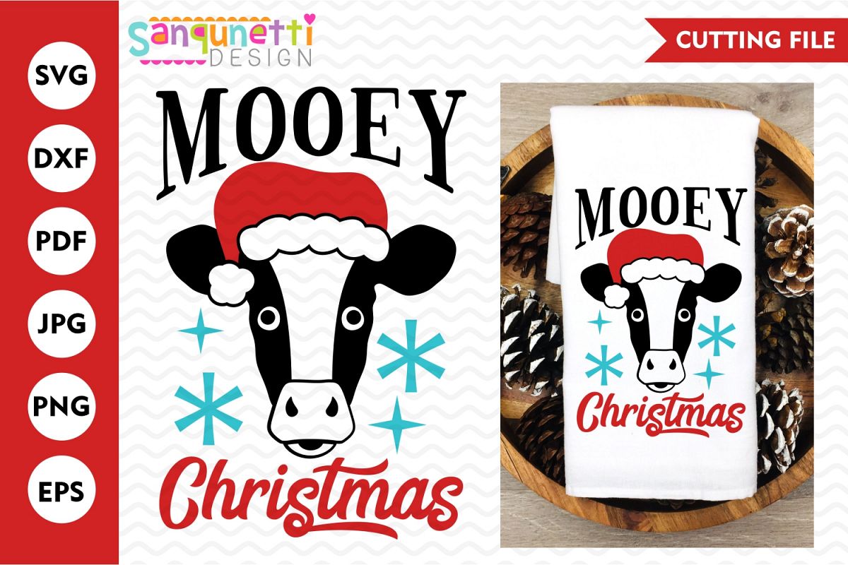 Download Mooey Christmas Cow Svg Farm Holiday Cut File Yellowimages Mockups