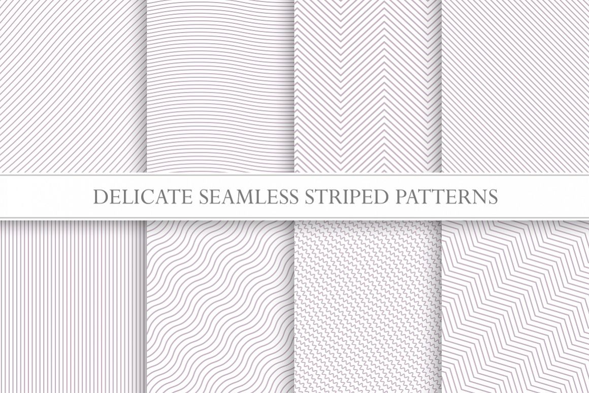 Delicate seamless striped patterns. example image 1