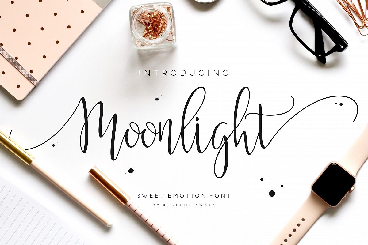 Moonlight Script Font example image 1