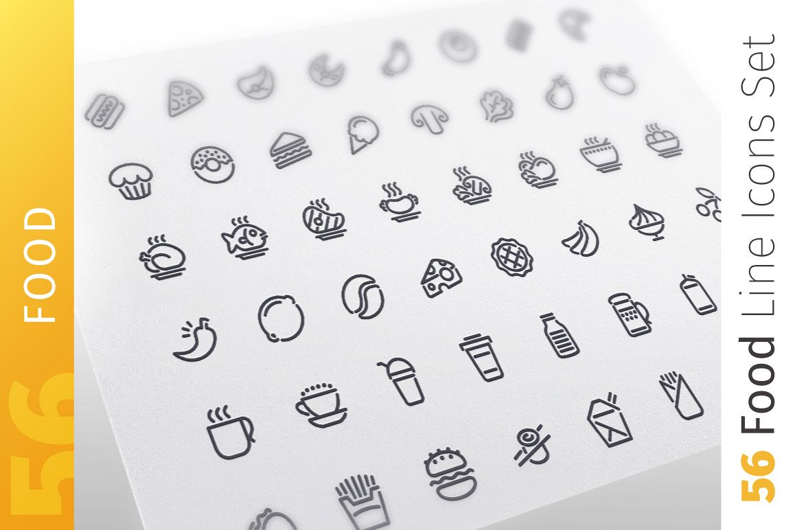 Food Line Icons Set example image 1