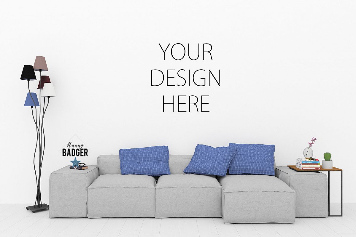 Blank wall mockup - wall art mock up example image 1