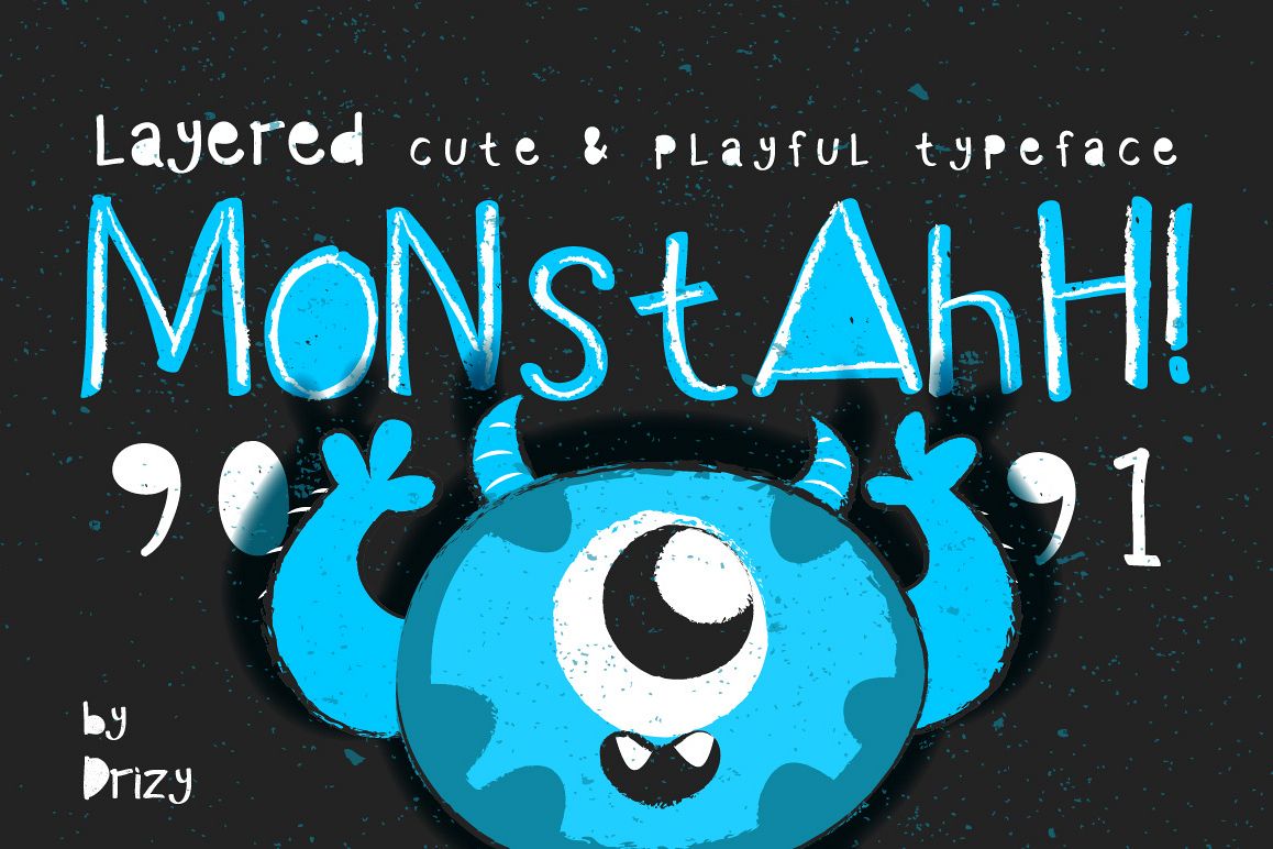 Monstahh Layered Typeface example image 1