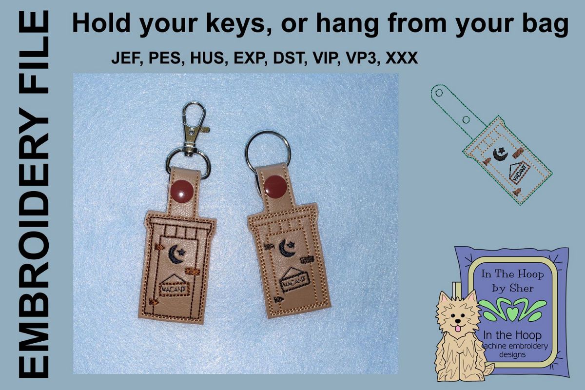 ITH Outhouse Key Fob - Embroidery Design example image 1