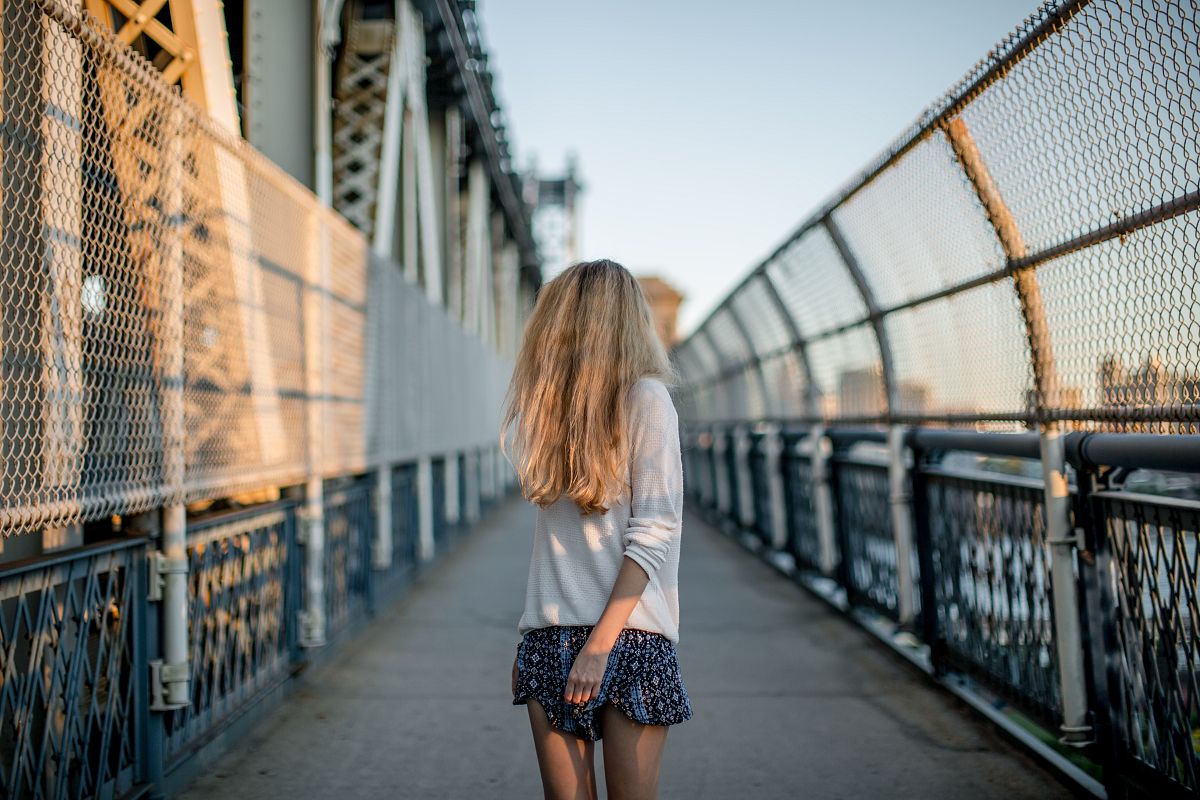 Lady on pathway example image 1